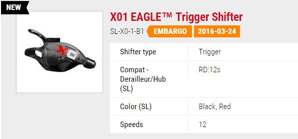 shifter Sram X01 Eagle