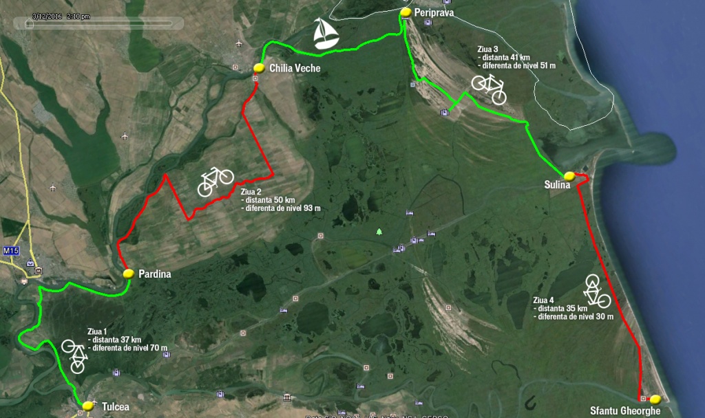 harta traseu delta pe bicicleta 2016